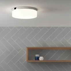 Sabina 280 taklampe IP44 E27 - Polert krom/Opal