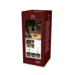 Scilla bordlampe 27 cm IP54 oppladbar USB - Svart