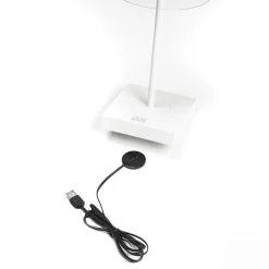 Scilla bordlampe 27 cm IP54 oppladbar USB - Hvit