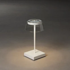 Scilla bordlampe 27 cm IP54 oppladbar USB - Hvit