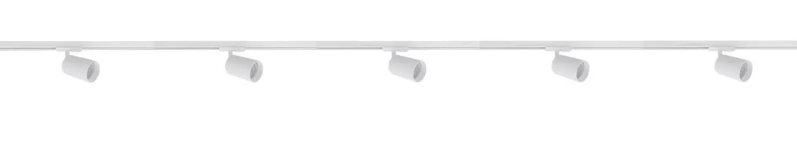 Secco spotskinne 5 spotter 2 meter - Pure white