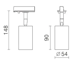 Secco spotskinne 5 spotter 2 meter - Pure white