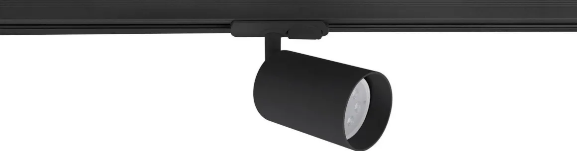 Secco spotskinne 3 spotter 1 meter - Svart