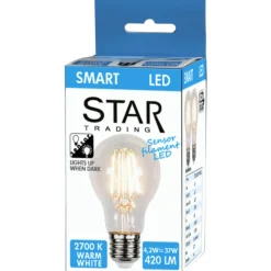 Sensor lyspære LED E27 60mm