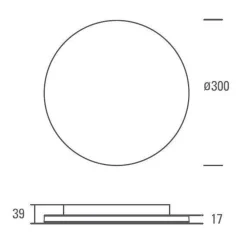 Shine 300 taklampe CS/PS 10/18/24W 2700/3000K Dimbar - Hvit