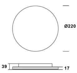Shine 220 taklampe CS/PS 8/10/15W 2700/3000K Dimbar - Hvit