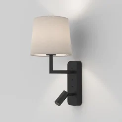 Side by Side vegglampe med skjerm