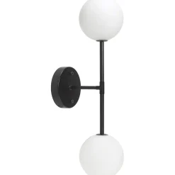 Sigma vegglampe dobbel IP23 - Svart/Opal