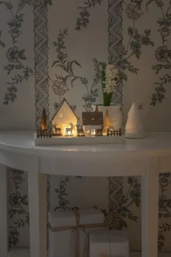 Siluett motiv 6 varmhvite LED på batteri