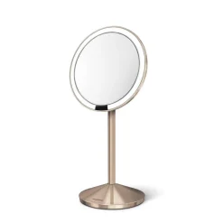Simplehuman sminkespeil med lys, 12 cm - Rosegull, reisespeil