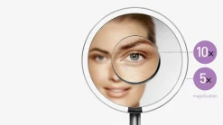 Simplehuman sminkespeil med lys, 20cm veggmontert kabel - Børstet stål