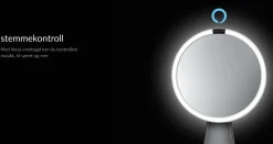 Simplehuman sminkespeil med lys, sensor og høyttaler