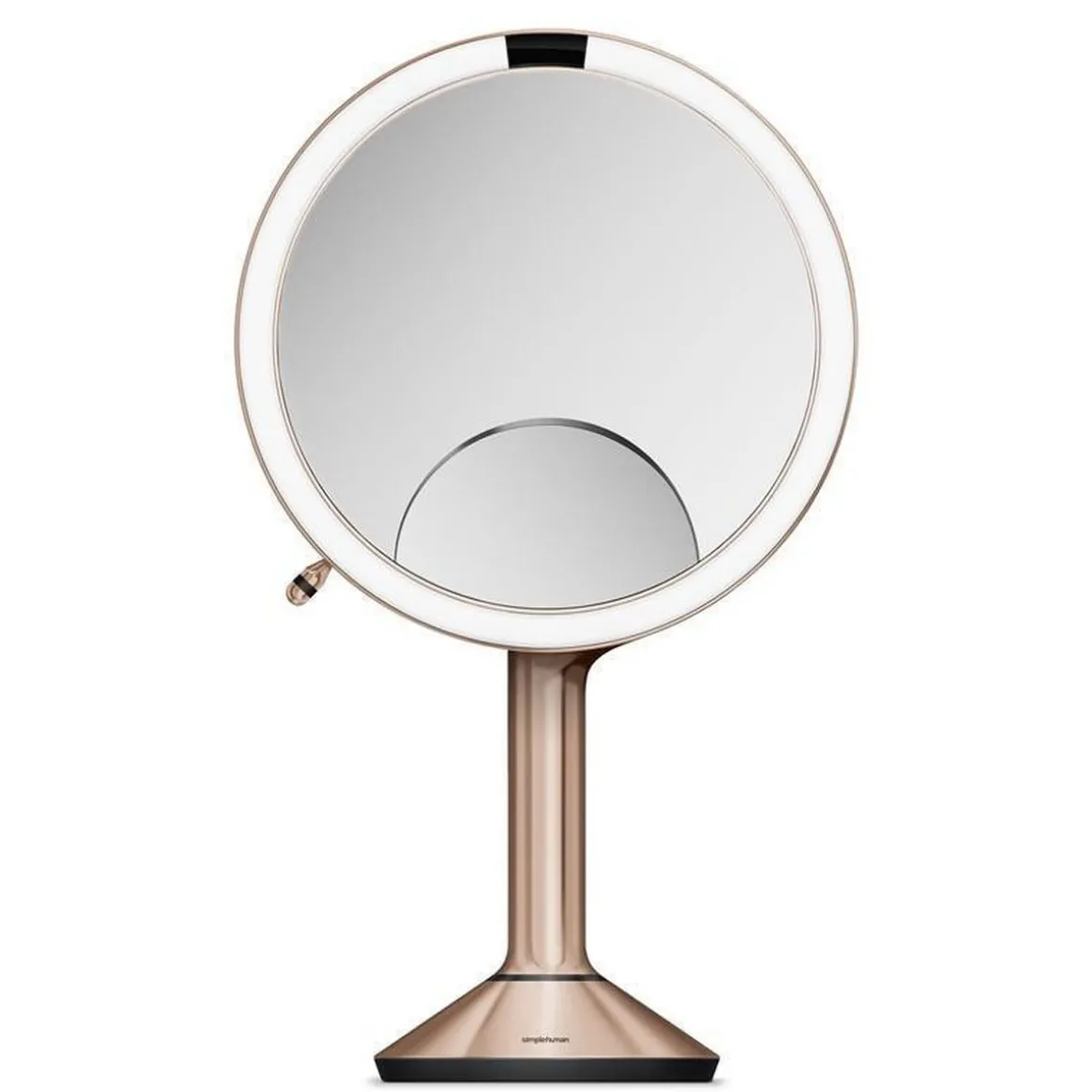 Simplehuman sminkespeil trio med lys, sensor og oppladbart - Rosegull