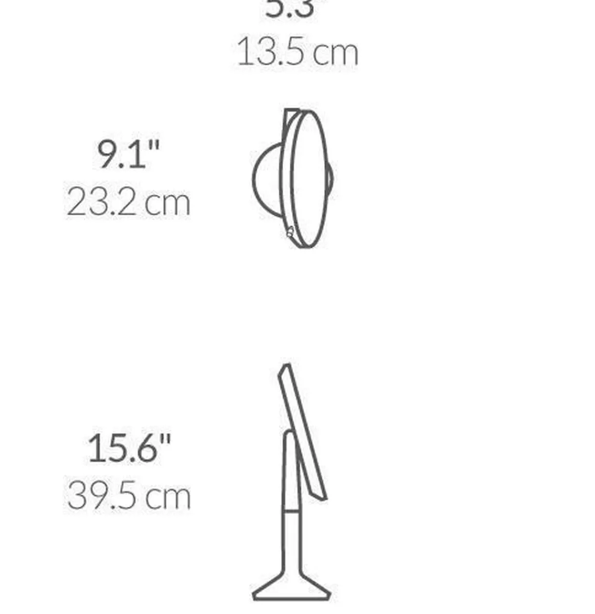 Simplehuman sminkespeil trio med lys, sensor og oppladbart - Rosegull