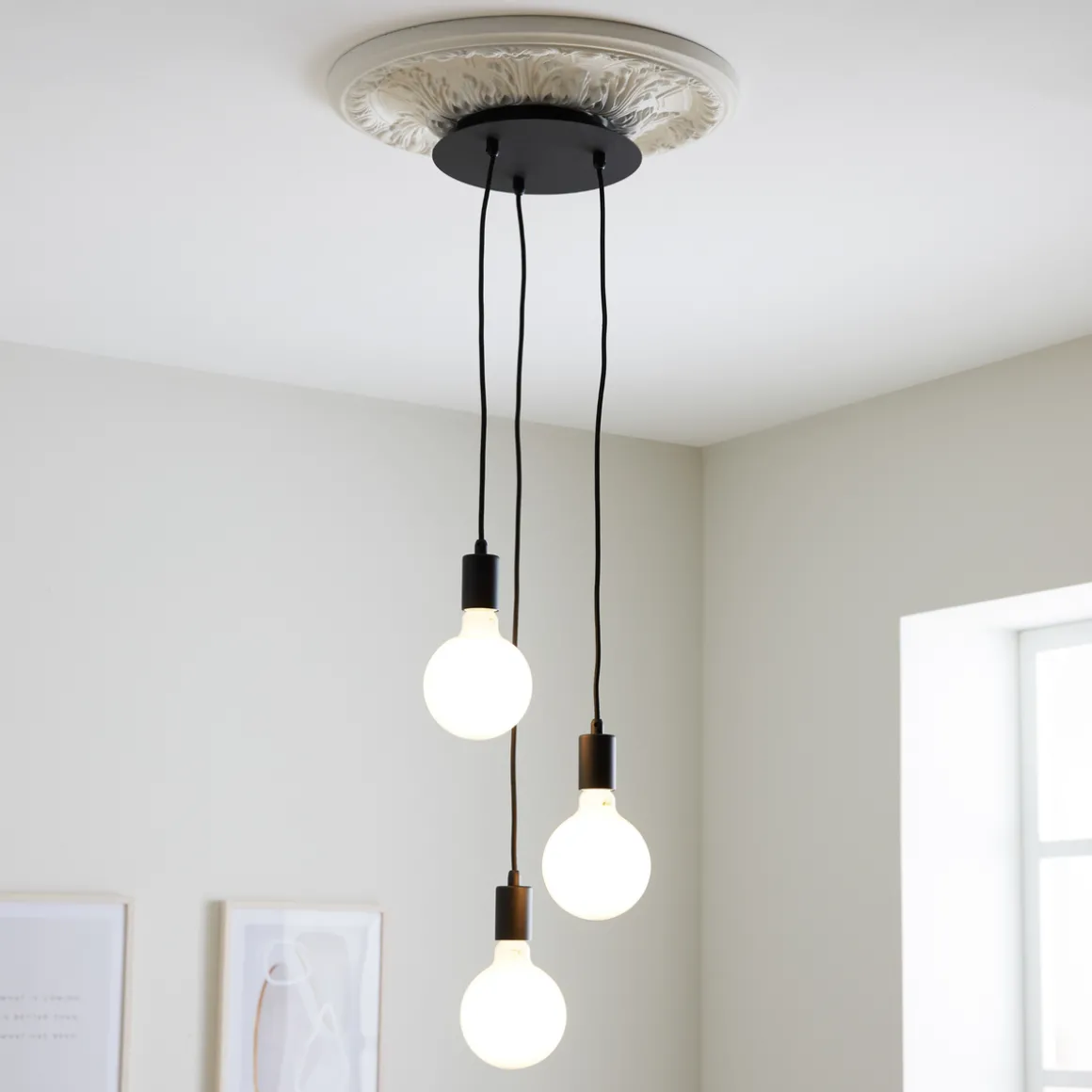 Sky pendel rund 3 lys - Svart - Svart