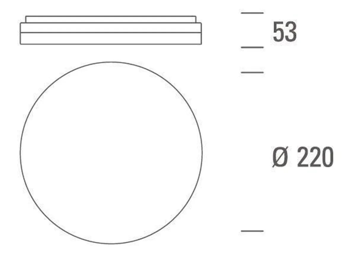 Slice Circle 220 taklampe IP54 2700/3000 Kelvin 10/15W Dimbar - Hvit