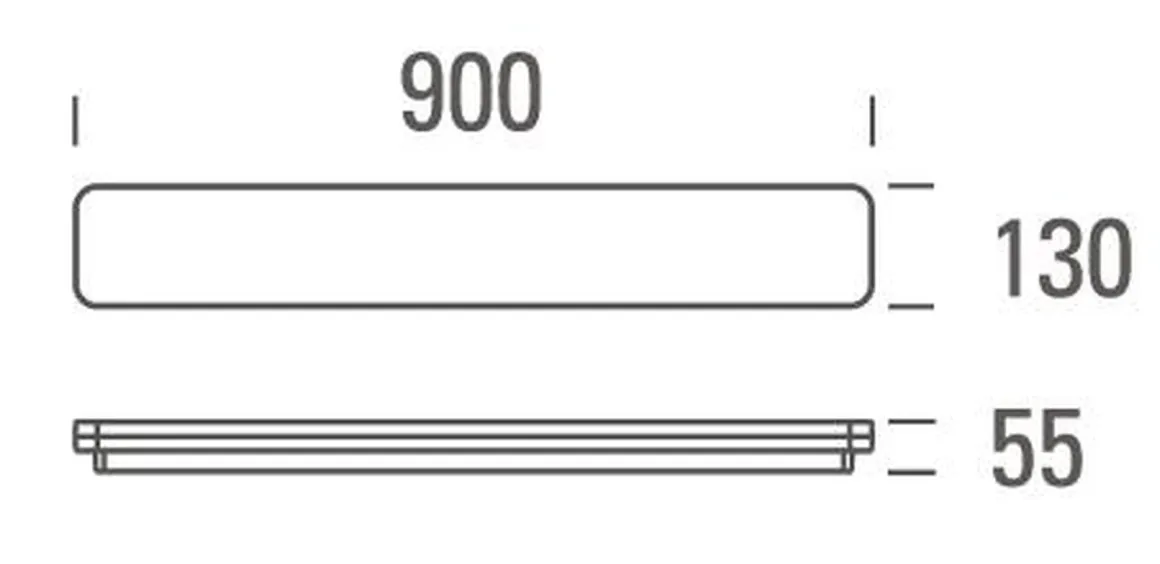 Slice Long 90 taklampe IP54 2700/3000 Kelvin 24/32W Dimbar - Hvit