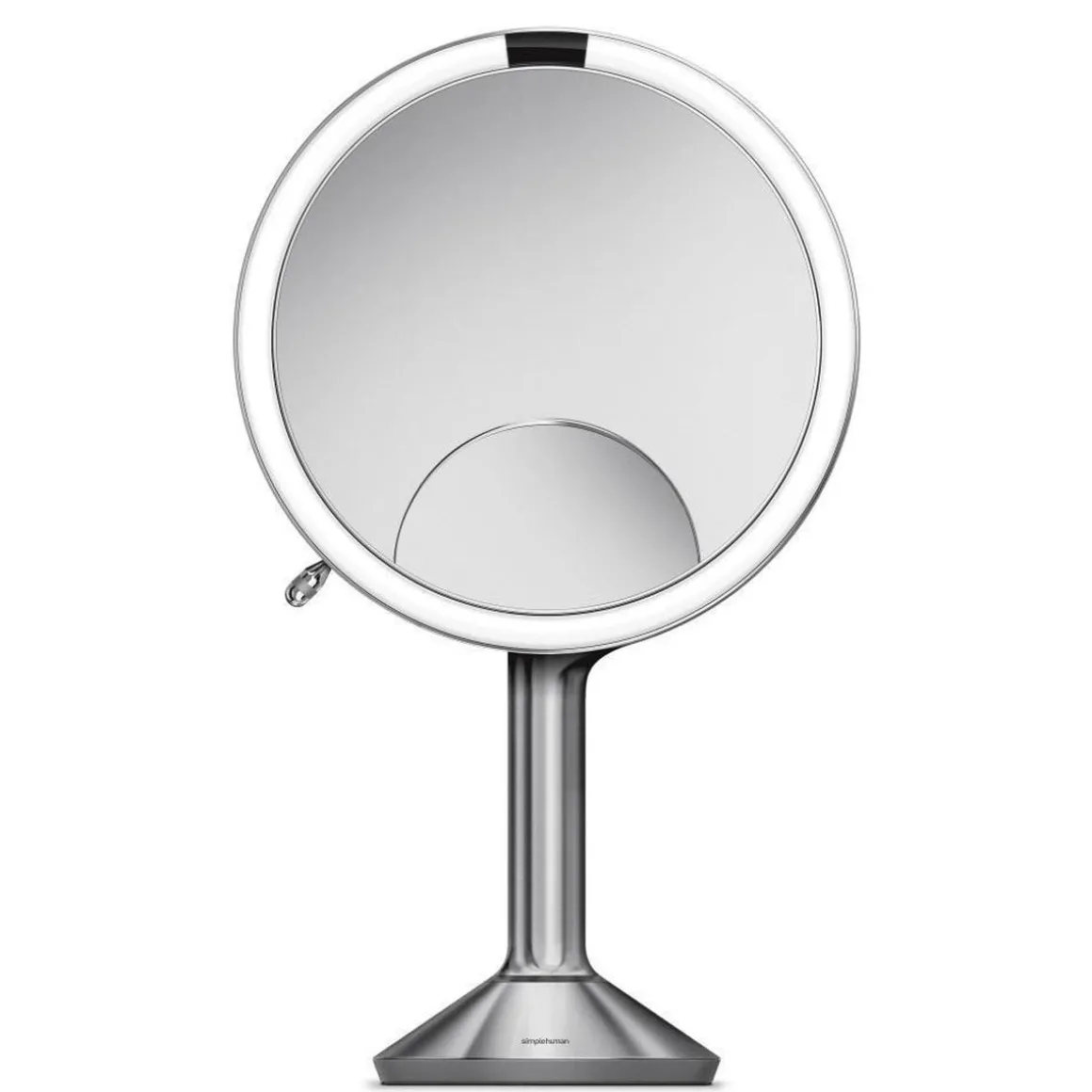 Sminkespeil trio med lys, sensor og oppladbart - Børstet stål
