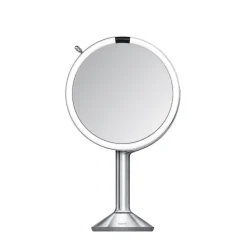 Sminkespeil trio med lys, sensor og oppladbart - Børstet stål