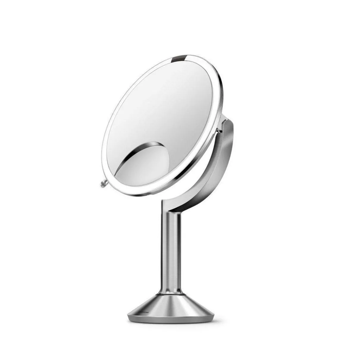 Sminkespeil trio med lys, sensor og oppladbart - Børstet stål