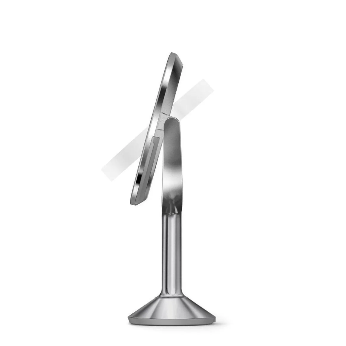 Sminkespeil trio med lys, sensor og oppladbart - Børstet stål