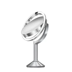 Sminkespeil trio med lys, sensor og oppladbart - Børstet stål