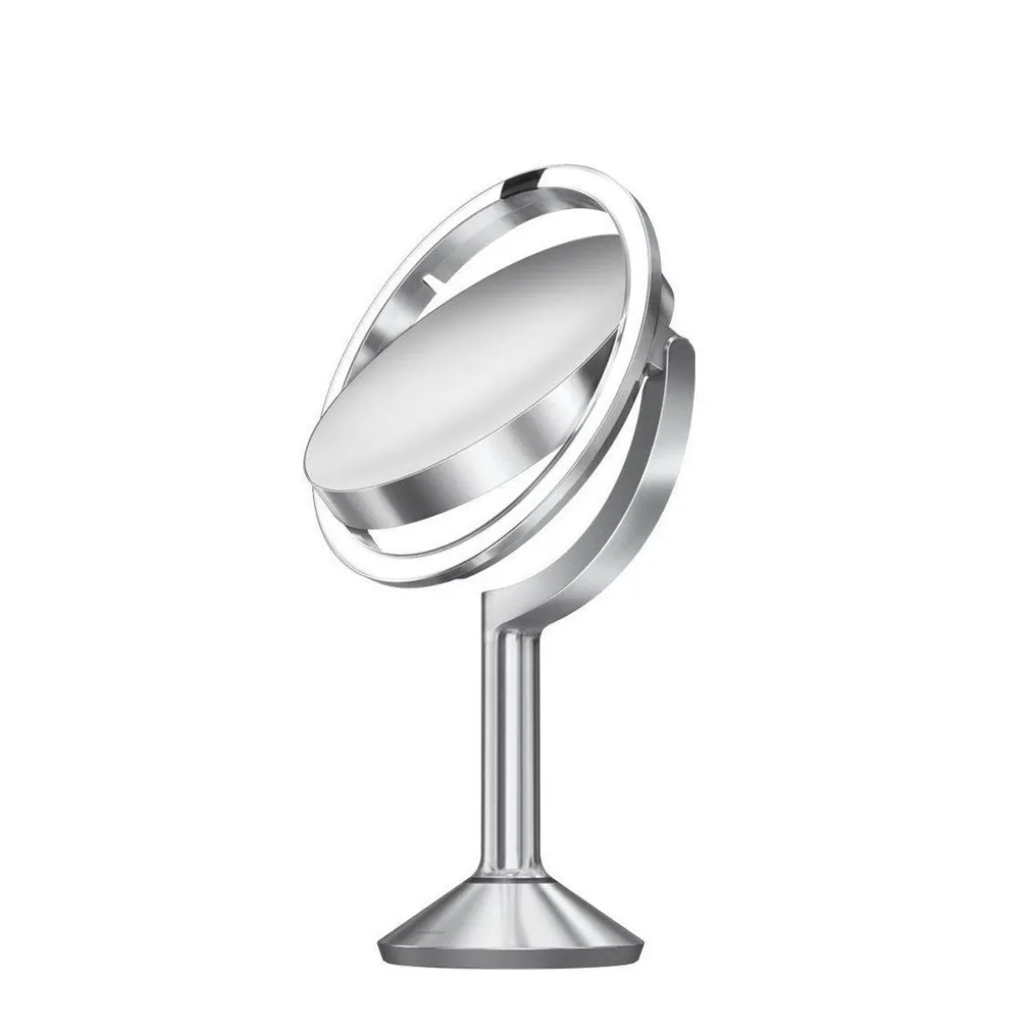Sminkespeil trio med lys, sensor og oppladbart - Børstet stål