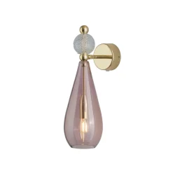 Smykke vegglampe M - Obsidian/klar/Gull