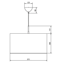 Soft takpendel 57 cm E27
