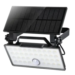 Solar portabel vegglampe 10W 3000 Kelvin IP65 utendørs med solcelle og sensor
