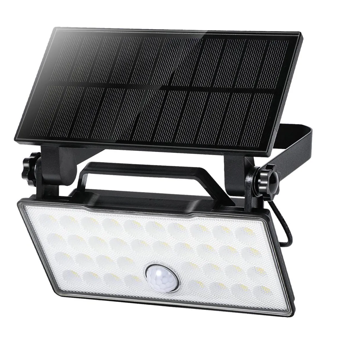 Solar portabel vegglampe 10W 3000 Kelvin IP65 utendørs med solcelle og sensor
