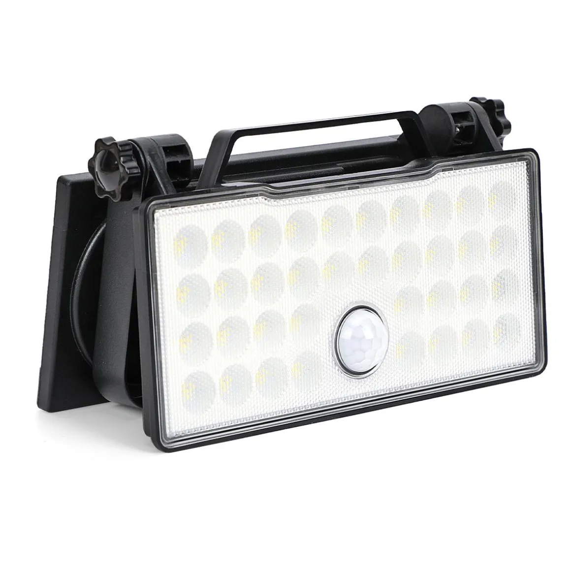 Solar portabel vegglampe 10W 3000 Kelvin IP65 utendørs med solcelle og sensor