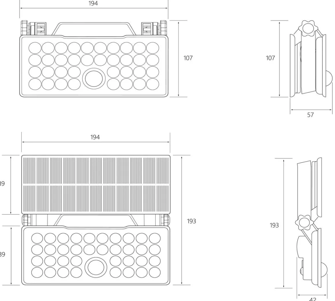 Solar portabel vegglampe 10W 3000 Kelvin IP65 utendørs med solcelle og sensor