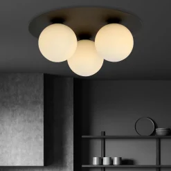 Solar taklampe 3 lys - Svart/Opal