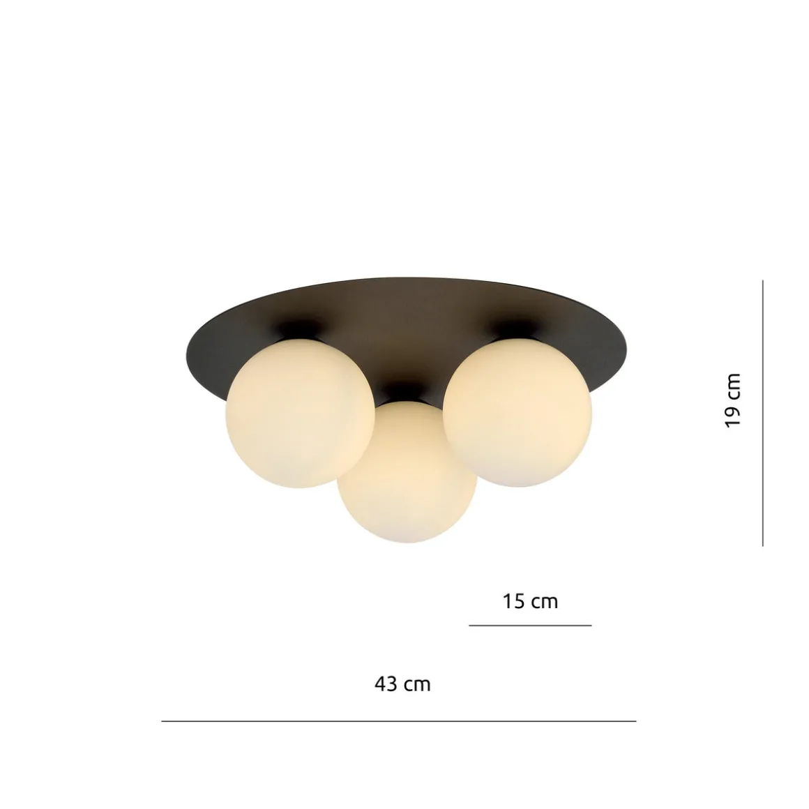 Solar taklampe 3 lys - Svart/Opal