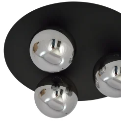 Solar taklampe 3 lys - Svart/Røykfarget