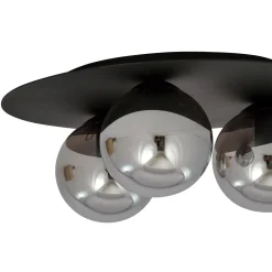 Solar taklampe 3 lys - Svart/Røykfarget