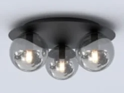 Solar taklampe 3 lys - Svart/Røykfarget