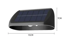 Solar vegglampe 2W 3000 Kelvin IP65 utendørs med solcelle