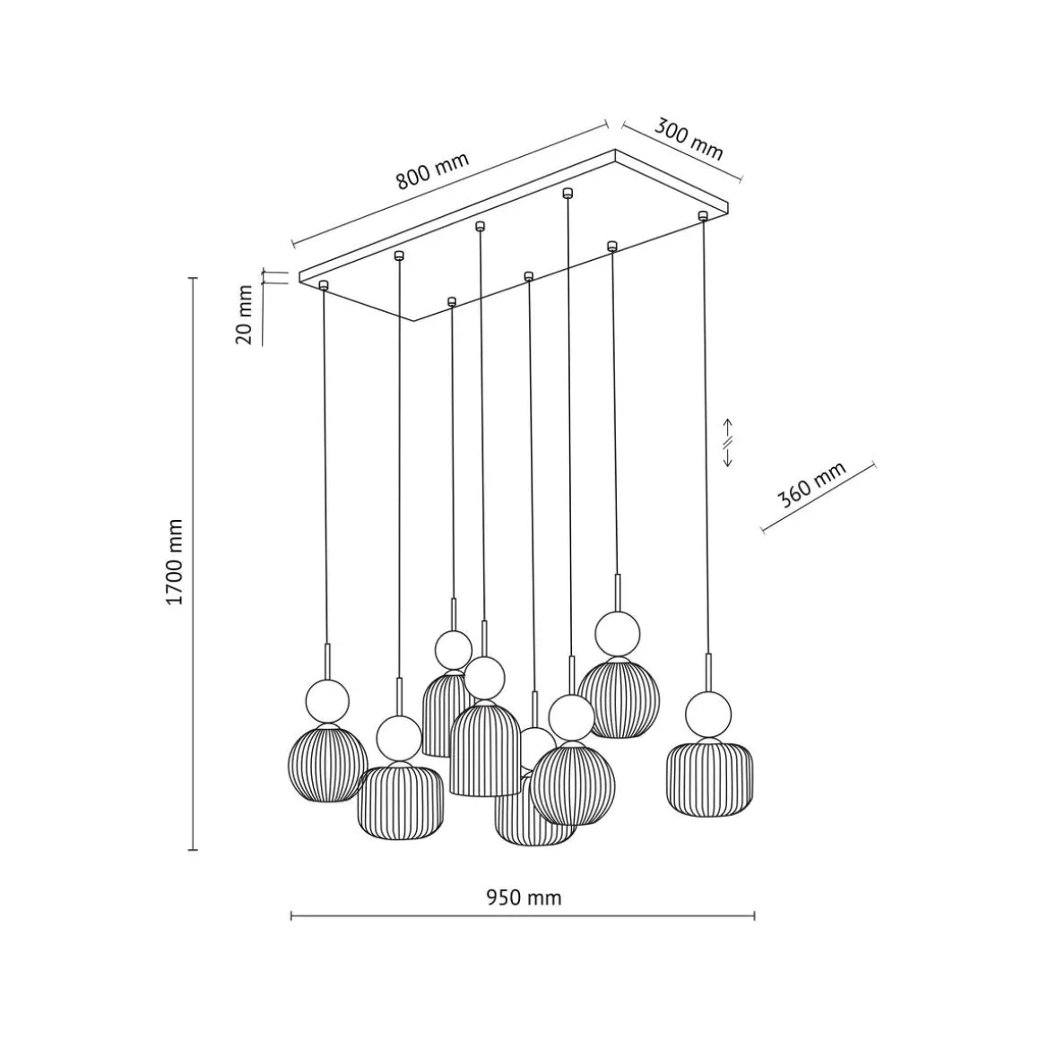 Sophia takpendel 8-lys