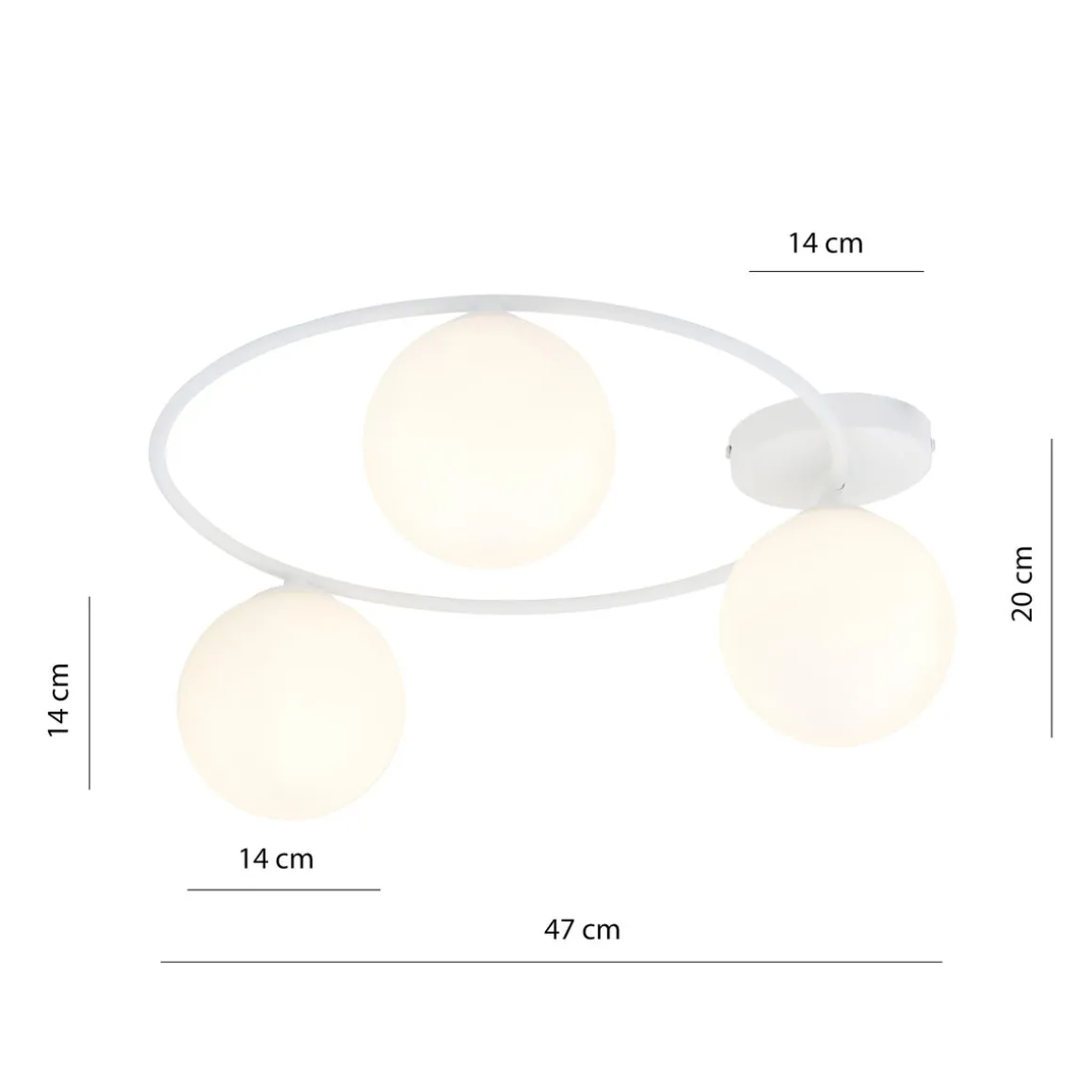 Sopra taklampe 3-lys - Hvit/Opal