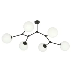 Space taklampe 6 lys - Svart/Opal