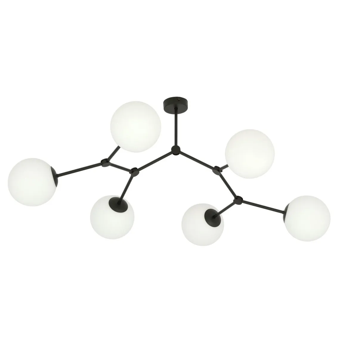 Space taklampe 6 lys - Svart/Opal