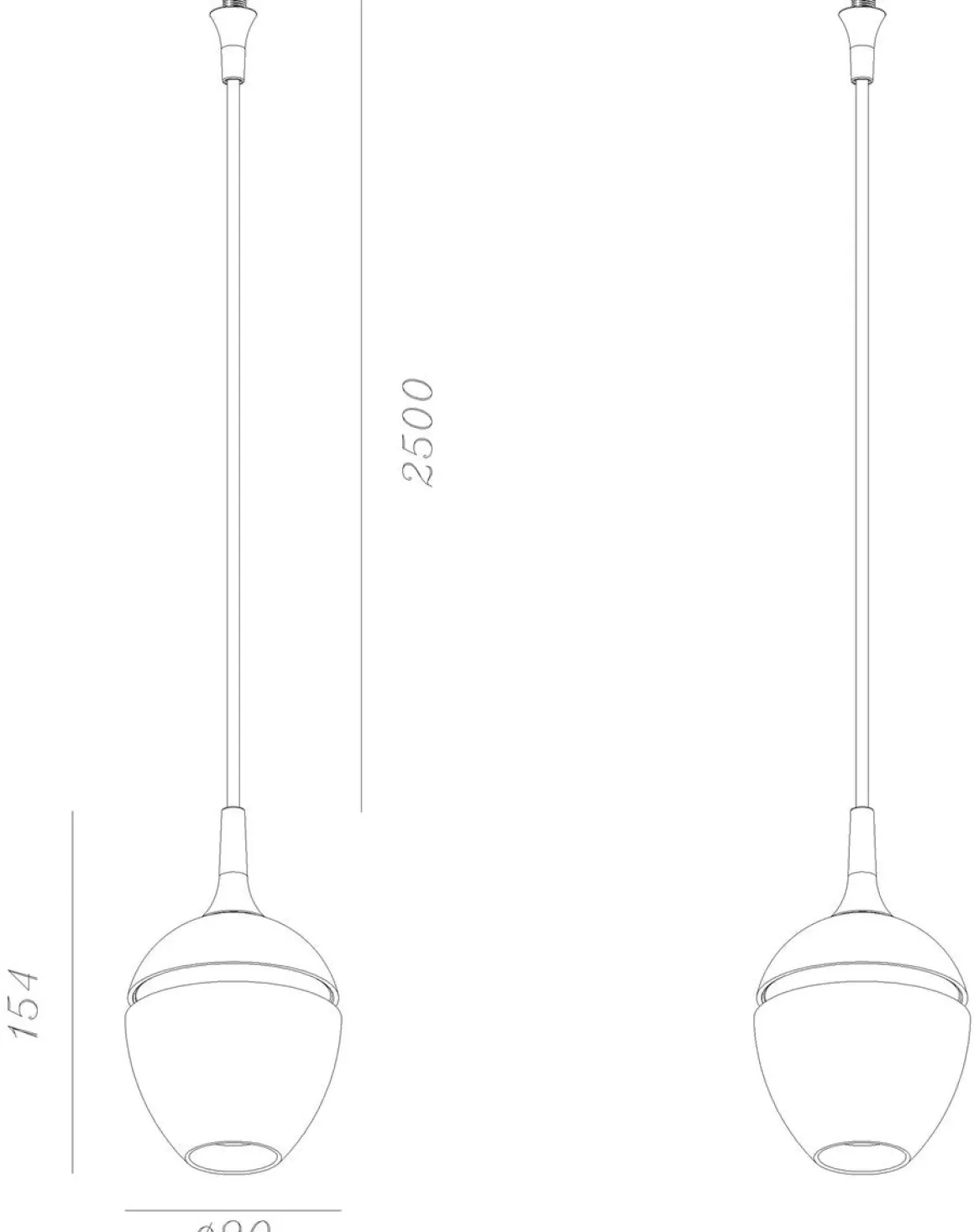 Split takpendel 9 cm