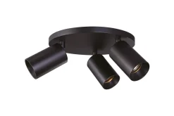 Spoton Circle takspot 3 lys GU10 - Svart