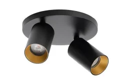 Spoton Circle takspot 2 lys GU10 - Svart/Gullfarget
