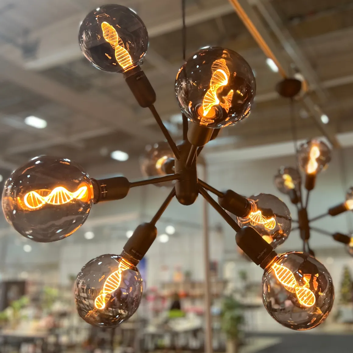 3-Steg DNA Grey Glob 125mm 3,6W 1800K - E27 - Røykfarget