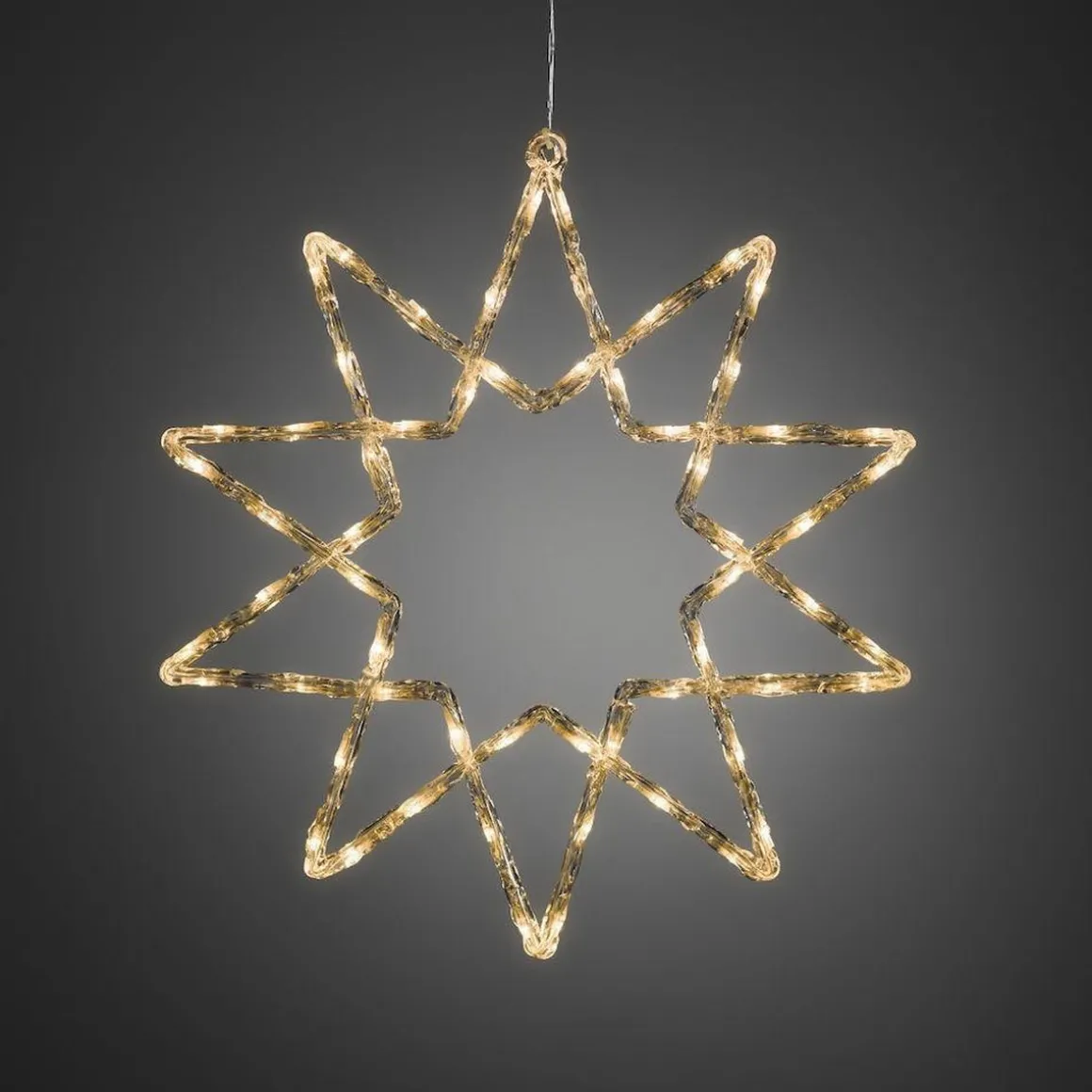 Stjerne med 60 varmhvite LED 58 cm IP44 utendørs