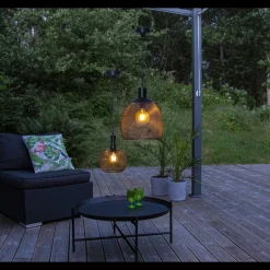 Sunlight solcelle pendel large utendørs m/sensor - Svart