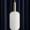 Taklampe Collect Opal Tall-Low socket Messing